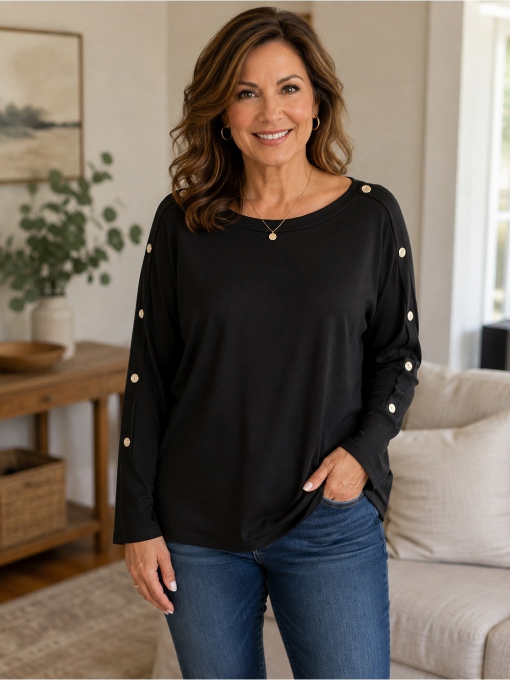 AK Anne Klein Knit Top, Size Petite XL, EUC
